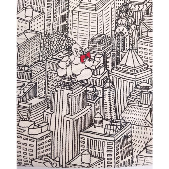 STRAND Bookstore NYC Canvas Tote Bag King Kong Graphic 13x13 Made in USA Unisex - Picture 3 of 9